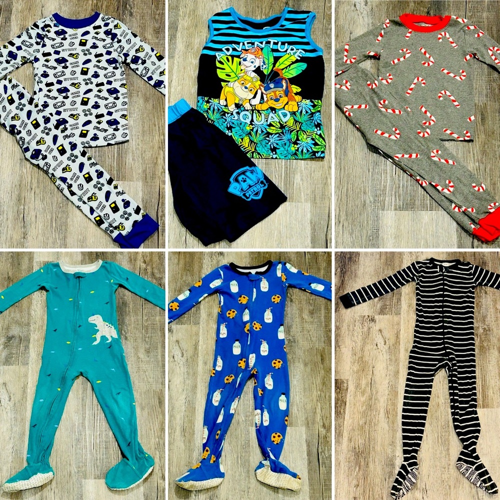 PAJAMAS Lot of 6 Boys Pajama Sets Size 5T - Zipper PJ’s, Pants Sets Paw Patrol